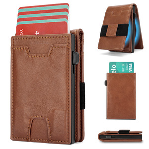 Leather Money <b>Clip</b> With Card Slots And Cash Holder For Men 6 Inch Anti-Demagnetizing <b>Spring</b> Metal Design Everyday Use - Product Image 3