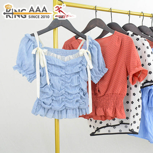 KungFu KingAAA Venta al por Mayor de Ropa Usada Original, Blusas de Algodón, Tops Mixtos para Mujer, Camisetas de Verano, Ropa de Segunda Mano, Lote de Verano - Product Image 1