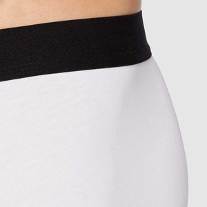 Custom Men's XL Size <strong>Boxer</strong> <strong>Shorts</strong> White Spandex Material <strong>Black</strong> Waistband Breathable Print Seamless Logo Classic Style Briefs - Product Image 4