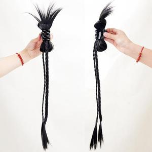 Extensiones de Cabello Trenzadas Y2K de Dos Hilos, Estilo Shuttlecock, Resistentes al Calor, Dulces, Modernas y Atrevidas, Cola de Caballo Doble - Product Image 2