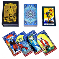 Vente en gros de cartes de tarot Feeron personnalisées, écologiques, brillantes, à coins arrondis, style européen, type normal, finition noir et or