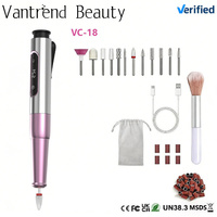 Vantrend Beauty Perceuse à ongles professionnelle sans fil, rechargeable par USB, lime électrique portable pour manucure et pédicure