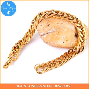 Bracelet Cubain pour <span class=keywords><strong>Homme</strong></span> 10MM Chaîne de Poignet Classique en Acier Inoxydable Couleur <span class=keywords><strong>Or</strong></span> - Product Image 4