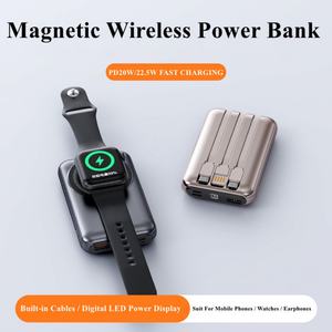 Batería Externa Magnética Inalámbrica Portátil 3 en 1 de Aluminio Personalizada al por Mayor, 10000 mAh, Carga Rápida, Cable Tipo C para Teléfono y Reloj - Product Image 5
