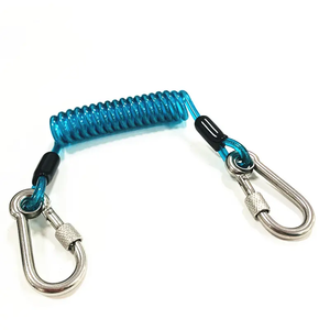Customized PVC Coated Galvanized Elastic Rope Retractable Plastic Spring Safety Tool Lanyard Digital Printing Other Lanyards