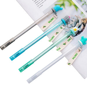 Penna Gel Creativa a Forma di Cactus con Nastro 0.38mm Penna Gel per Studenti Strumento di Scrittura Penna Nera per Firma Forniture per Scuola e Ufficio - Product Image 3