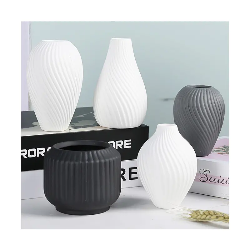 Круглая глиняная керамическая ваза для цветов, керамическая ваза для домашнего декора, гостиной, офиса
