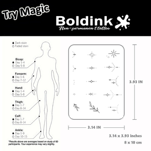 Tatuaggio Temporaneo Boldink Personalizzato Realistico con Piccole Stelle Scintillanti, Impermeabile, Lunga Durata 2 Settimane, Inchiostro Jagua - Product Image 4