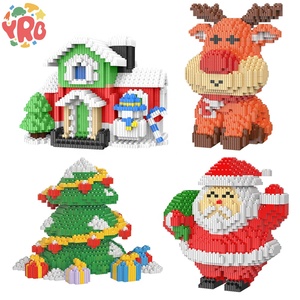 Yrb bebek sıcak satış noel tuğla seti DIY yapı blok bulmaca oyuncaklar noel baba ren geyiği yapı taşları Set oyuncaklar - Product Image 4