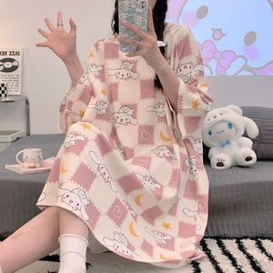 Vestiti estivi <span class=keywords><strong>da</strong></span> donna per la casa delle ragazze medio lunghi cartoni animati dolce vestito largo traspirante <span class=keywords><strong>camicia</strong></span> <span class=keywords><strong>da</strong></span> <span class=keywords><strong>notte</strong></span> a maniche corte vendita calda per - Product Image 3