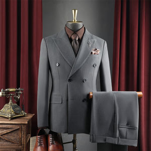 पुरुषों ने 3 टुकड़ों में स्लिम फिट बिजनेस कैजुअल ब्लेज़र वी-गर्दन जिपर फ्लाई पैंट डबल ब्रेस्टेड लुभावनी टी. वी. - Product Image 6