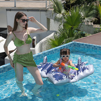Nouveau flotteur gonflable en PVC pour parents et enfants avec pistolet à eau, bouée anti-retournement pour enfants, jouet aquatique d'été pour 1 ou 2 personnes