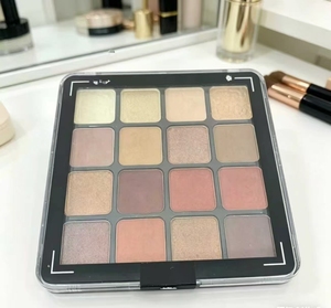 Palette de fards à paupières 16 couleurs, tendance, tons terreux, fini mat et nacré, longue tenue, waterproof, nude. - Product Image 1