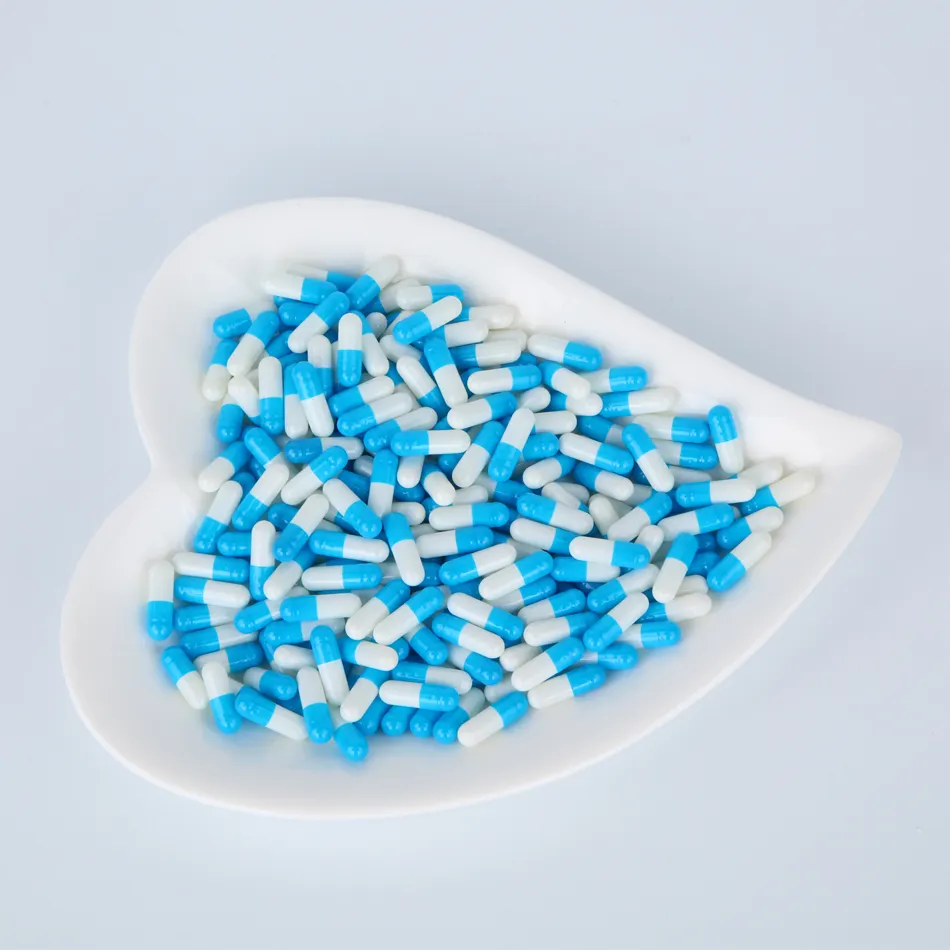 size 2 blue color empty pill capsule vegetable/gelatine capsule shell