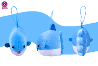 Petit porte-clés requin en peluche de 3 pouces série d'animaux sous-marins amusants poupées de machine à griffes personnalisées