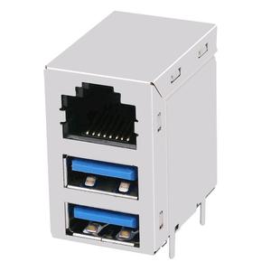 JFM38U14-B313-4F กิกะบิตแม่เหล็กแบบบูรณาการ RJ45 + USB 3.0 Combo Connector - Product Image 2