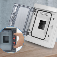EKYK HA-24P Boîtier de distribution électrique extérieur étanche IP65 en ABS+PC gris transparent, 24 prises, certification CE, 10-63A