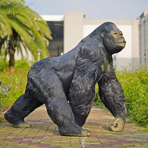 Hỗ Trợ Tùy Chỉnh Cuộc Sống Kích Thước Động Vật Sợi Thủy Tinh Gorilla Kích Thước Lớn Gorilla Bức Tượng Điêu Khắc Cho Công Viên Ngoài Trời Trang Trí Sân Vườn - Product Image 2