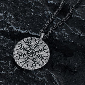 RTS paslanmaz çelik viking Symbol visir sembol kolye kolye Retro gri madalyon yuvarlak sikke erkekler paslanmaz çelik Charm kolye - Product Image 6