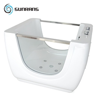 Baignoire à remous pour bébé Sunrans, autoportante, en acrylique, chauffage à température constante, massage à bulles à 4 jets, bain pour nourrissons, 20 gallons