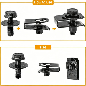 U Shaped Nut Clips M6 Body Bolts <b>Push</b> Type Fixing Clips For <b>Car</b> Undercover Mudguard Repair Replacement 35Pcs - Product Image 3