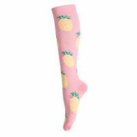 Chaussettes de compression tricotées à motif dessin animé LEOSTEP pour hommes et femmes (4 paires) antidérapantes, longues, ODM pour la course, les voyages et les vols