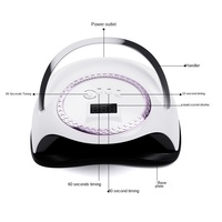 Machine de photothérapie à lampe à ongles LED haute puissance 66 lumières Dispositif de polymérisation UV à induction infrarouge pour la cuisson des ongles à la maison