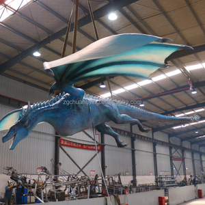 Grande Modello Realistico di Drago Blu Volante Animatronico a Grandezza Naturale, Vendita Diretta dalla Fabbrica - Product Image 3