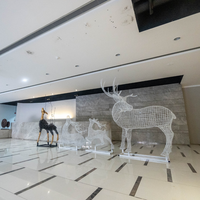 OEM & ODM Haute Qualité Moderne Extérieur Intérieur Abstrait Mouton Gazelle Antilope Animal Acier Inoxydable Sculpture Etat