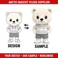 Figurine de mascotte personnalisée en peluche Ours polaire, poupée debout, animal arctique doux, OEM ODM