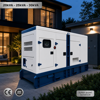 Generador Diésel Portátil Súper Silencioso de 20kVA 25kVA 30kVA Trifásico para Uso en Exteriores y Respaldo Doméstico