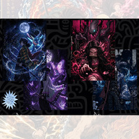 PY Pokemoned X Demons and Slayered Tear-off Cards Vending Machine Blind Boxes Surprise Box Trading Card Collectibles Board Games