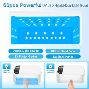 Luz LED UV para uñas de gel de 180W, lámpara de uñas LED UV <span class=keywords><strong>Mega</strong></span> Gel con cable con 5 temporizadores, lámpara profesional para curar uñas con reposabrazos para uñas - Product Image 6