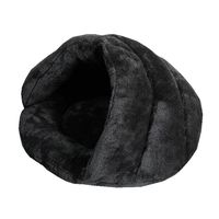Lit pour chat respirant, lavable, anti-anxiété, antidérapant, rond, en peluche, moelleux, avec capuche, pour chats d'intérieur ou petits chiens