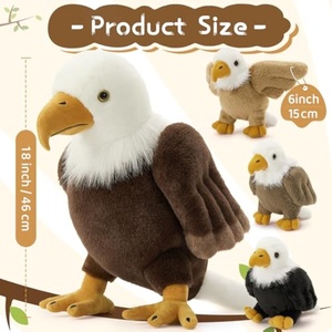 OEM personnalisé 18 pouces mignon pygargue à tête blanche en peluche avec 3 bébés PP coton animaux en peluche jouet cadeau pour garçons enfants usine en gros