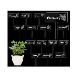 Пользовательские акриловые Т-образные этикетки для растений, садовые этикетки с напечатанным названием трав, водонепроницаемые маркеры для растений, для помещений и улицы