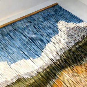 Tapisserie <span class=keywords><strong>murale</strong></span> en macramé teint paysager, grande œuvre d'art en fibre pour la décoration de hall d'hôtel de luxe et de complexe hôtelier - Product Image 4