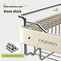 Égouttoir de rangement multifonctionnel en acier inoxydable moderne pour évier de cuisine, organisateur de vaisselle pour usage domestique