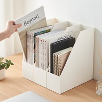 Organizador de Archivos de Oficina de Escritorio, Estilo Japonés, PP Translúcido, Impresión Digital, Caja de Almacenamiento de Libros, Modelo PH3058, Forma de Carpeta