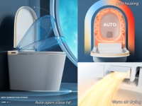 WC intelligent de haute qualité, dernier design 2026, avec siège chauffant, télécommande, drainage en S, couleur blanche, ensemble intelligent moderne européen