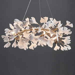 Candelabro LED de porcelana nórdica de pétalos modernos, iluminación de belleza, oficina de ventas, comedor, lámpara colgante, lámpara de techo - Product Image 2