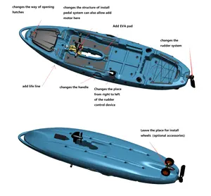 Kajak-Fischerboot mit Ruder system, 10 Fuß Sitzen auf dem ganzen