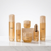 Bouteilles et pots d'emballage pour soins de la peau en verre polygonal facetté, impression personnalisée, plusieurs couleurs, 30g 50g 30ml 40ml 100ml 120ml