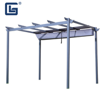 Pergola en aluminium pliable pour jardin, en toile rétractable, à poser sur le toit, extérieur
