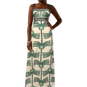 Vestido Maxi de Verano Personalizado para Mujer, Estampado Bohemio, con Hombros Descubiertos, Corte Ajustado, Cintura Natural, Cuello Cuadrado - Product Image 3