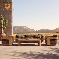 Luxuriöses Outdoor-Sofa-Set Moderne Gartenmöbel Wasserfestes Outdoor-Sofa-Set Massives Teakholz-Sofa Moderne Massivholz-Terrassenmöbel