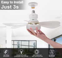 Ventilateur de plafond LED moderne avec télécommande E27, 3 couleurs, intensité variable, 3 vitesses de vent, 30W 40W, pales amovibles