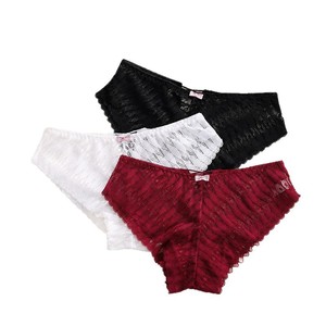 Nouvelle Arrivée 2026 – Culotte transparente en dentelle <span class=keywords><strong>sexy</strong></span> pour femme avec nœud, rouge, style bikini, lingerie féminine très tendance - Product Image 3