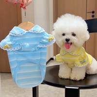 Nouveau gilet tricoté à rayures en dentelle pour chien et chat, manches bouffantes, vêtement décontracté d'été, Bitter Bear Teddy Pomei