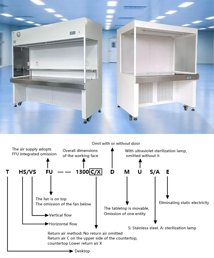 Hepa filtre Laminar hava akış davlumbaz ile en iyi laboratuar temizlik ekipmanları CE ISO ile temiz tezgah